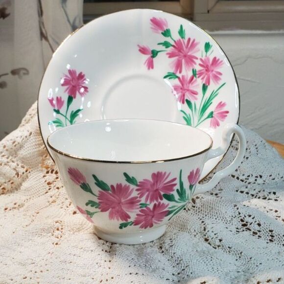 Adderley Lawley Bone China Teacup and Saucer England ~Vintage~ - Picture 4 of 6